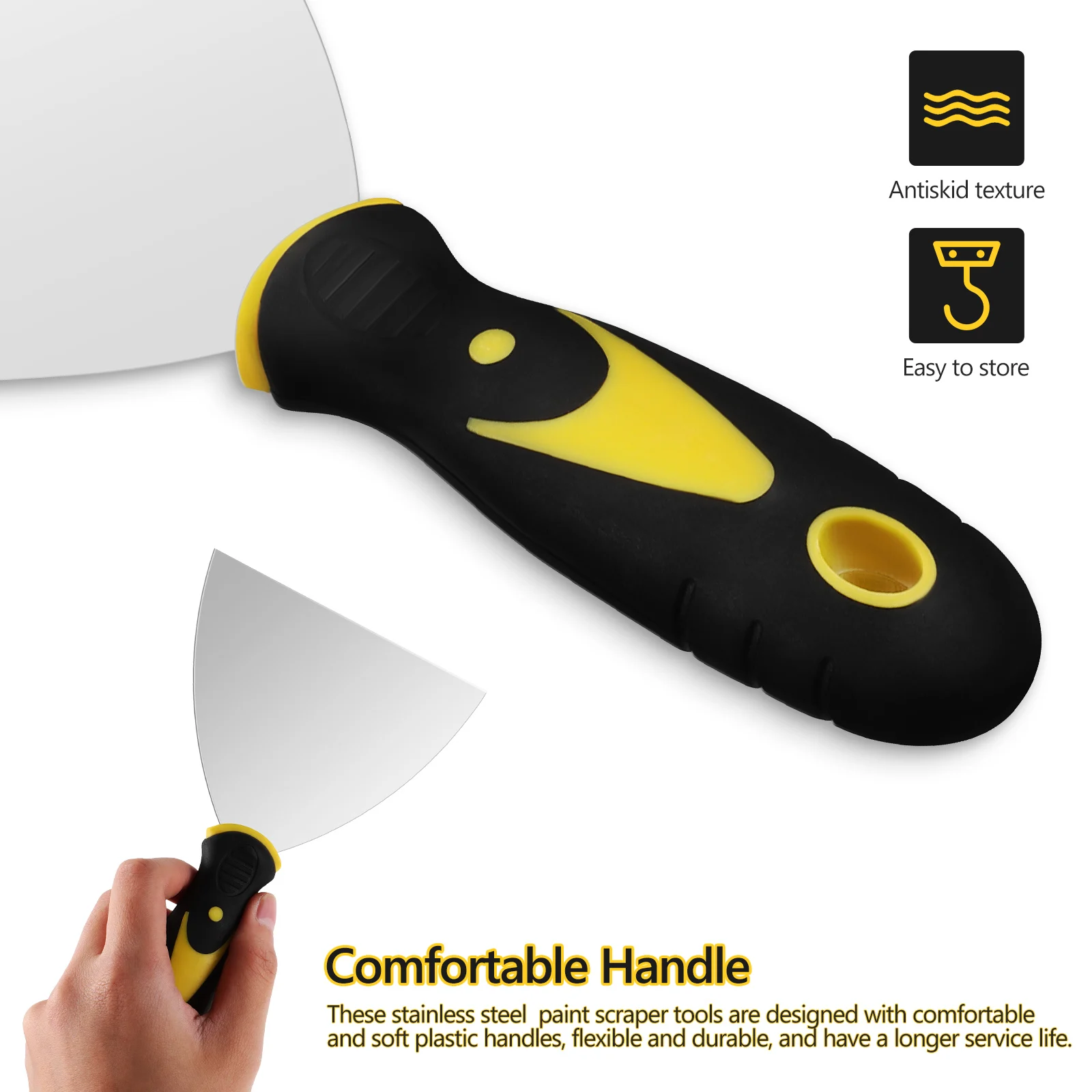 8 pcs Set Stainless Steel Wall Spatula Tools Repair Tools For Scraping Paint Drywall Spreader Scraper Hand Tool