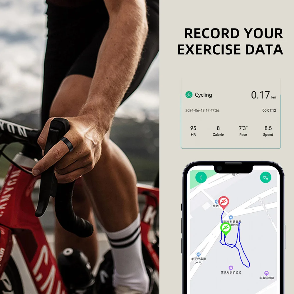R11m Ring Herzfrequenz Gesundheit Schlaf überwachung ip68 & 3atm wasserdichte Multi-Sport-Modi Gesundheits monitor Smart Ringe für Android iOS