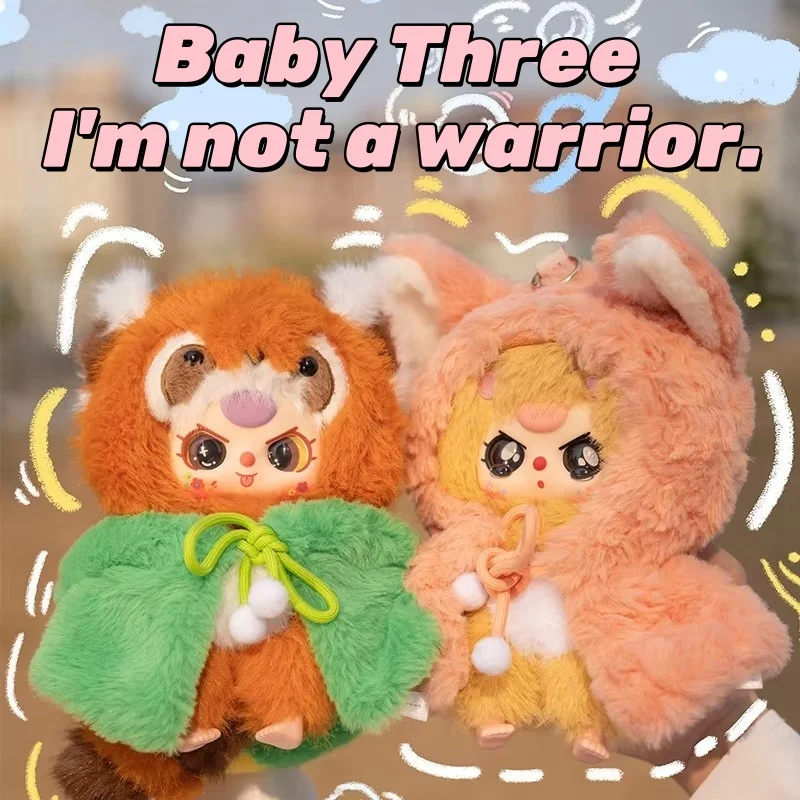 

In Stock Baby Three New I'M Not A Warrior Series Blind Box Plush Vinyl Doll Tide Play Figure Bag Pendant Decoration Kawaii Gift