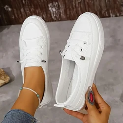Women Sneakers 2024 New Spring Autumn Low Platform Sneakers Women Fashion White Flat Slip on Casual Vulcanize Shoes for Women