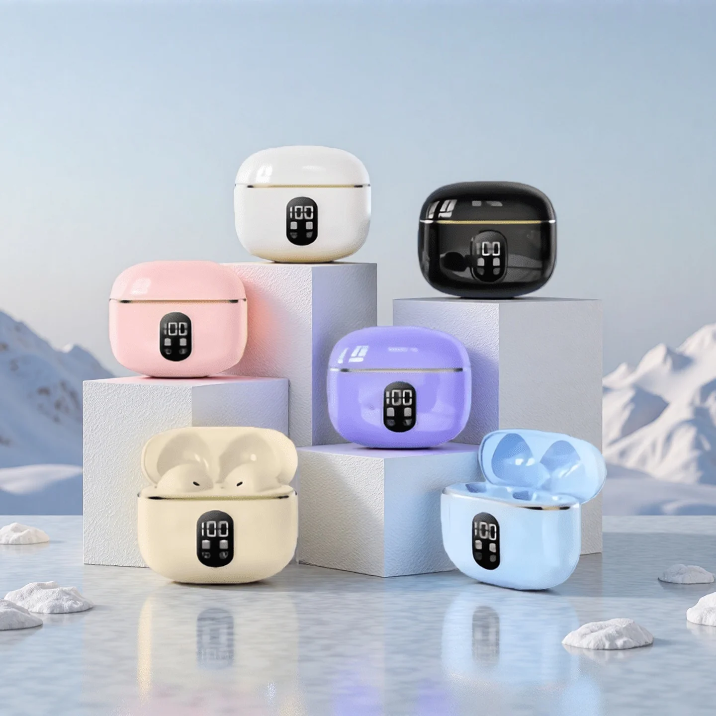 سماعات بلوتوث 5.3 TWS اللاسلكية مع شاشة LED سماعة رأس ستيريو تعمل باللمس، سماعات أذن للحد من الضوضاء للهواتف الذكية #1