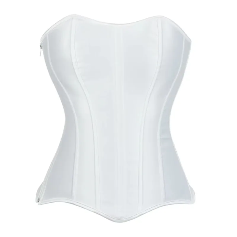 

Women Sexy Overbust Corset Top Lace Up Corsetto Satin Waist Trainer Bustier Push Up Shaper Lingerie Vintage Korsett