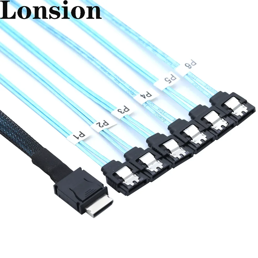 High-Quality PCIE Oculink SFF 8611 4I to 6 SATA 7p Adapter for Efficient Server Performance