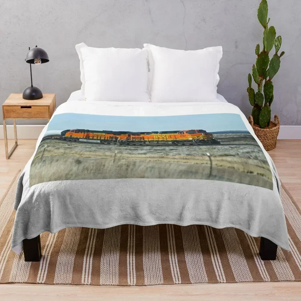 

Train in Texas BNSF Throw Blanket Plush cosplay anime Soft Beds Hair Blankets