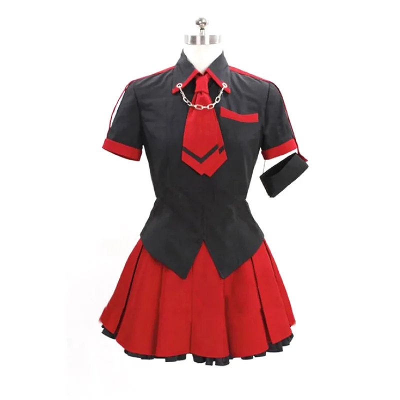 Anime Blood-C Kisaragi Saya Girl Cloth Uniform Cosplay Costume long hair Custom-Made Halloween Costume for Women