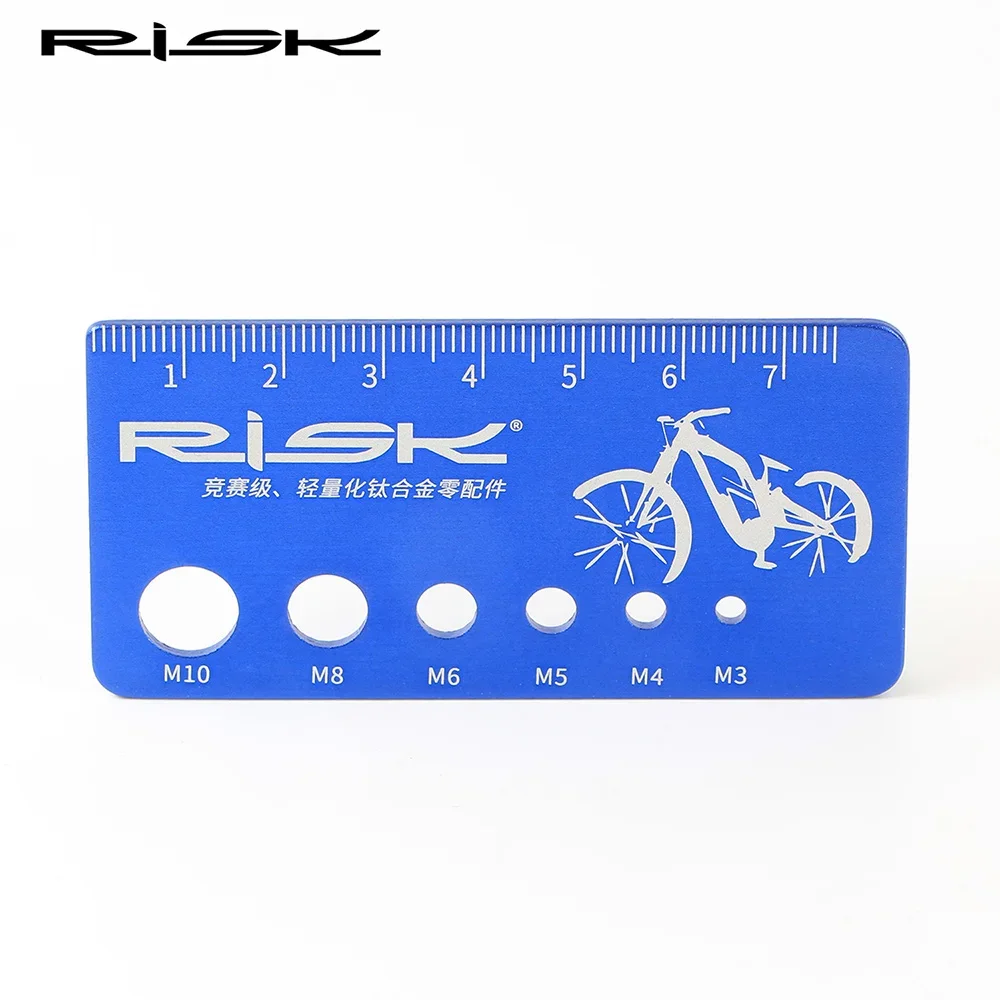 RISK mini Bike Screw Measuring Ruler Portable Bicycle Tools Titanium Screw Measure tool Metric MTB Road Bike Screw Length Meter