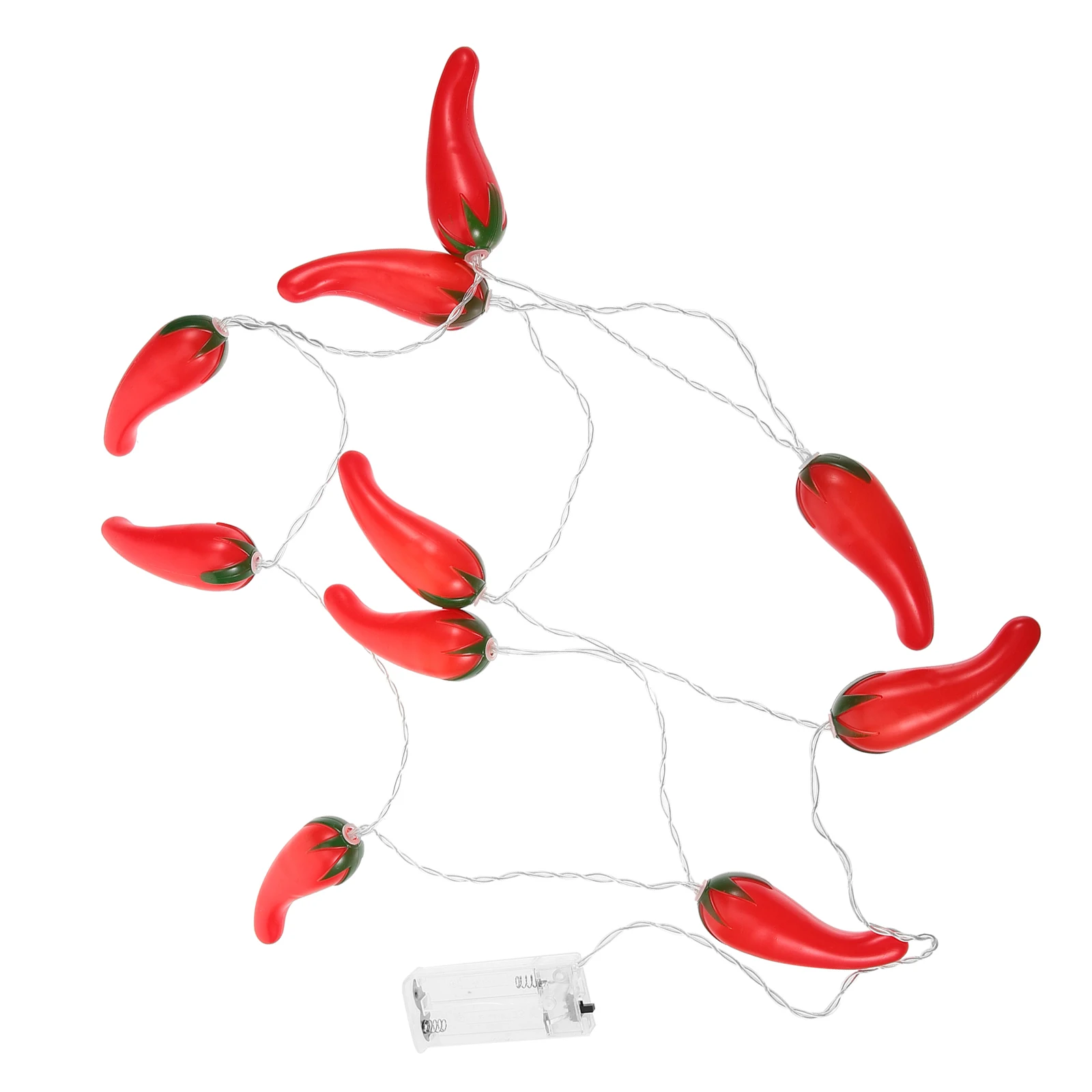

Chili Lights String -operated 5.4ft 10 LEDs Warm White Pepper Lights Decorations for Patio Fence Deck Balcony Camping