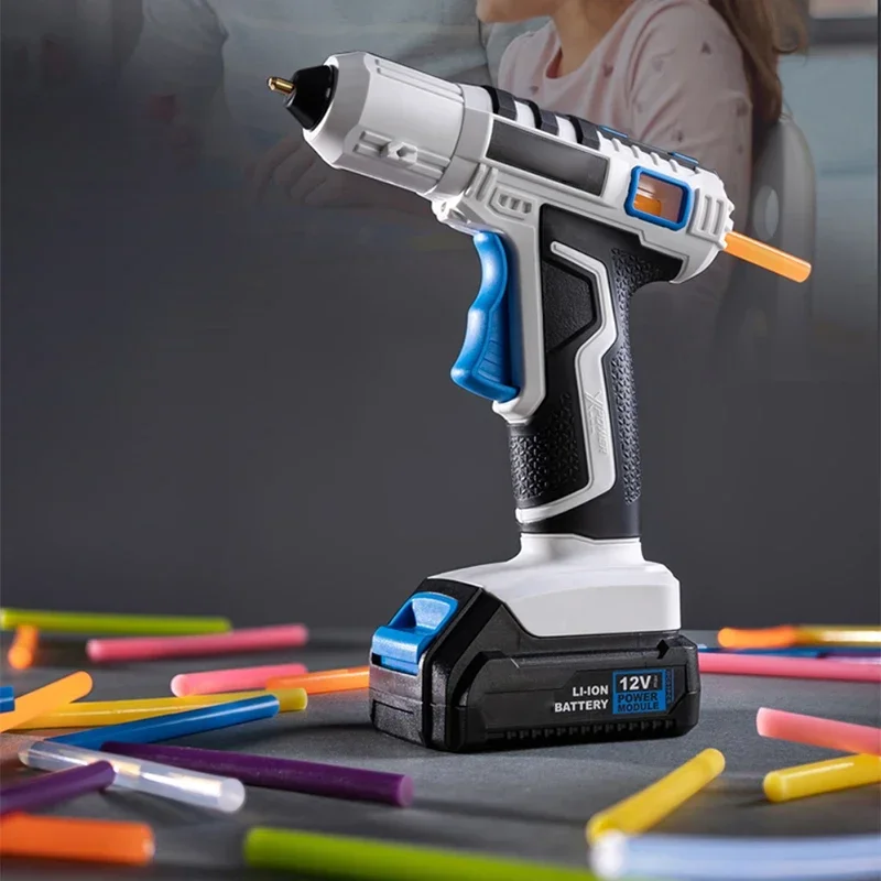 Brand-new 12V Pistola per colla termica ricaricabile Batteria al litio senza fili Pistola per colla HomeMade Fai da te per bambini Pistola termica fatta a mano Colla stick