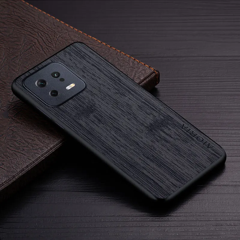 Case for Xiaomi 13 Pro Mi 13 Pro 35G funda bamboo wood pattern Leather Luxury coque for xiaomi 13 case Cover
