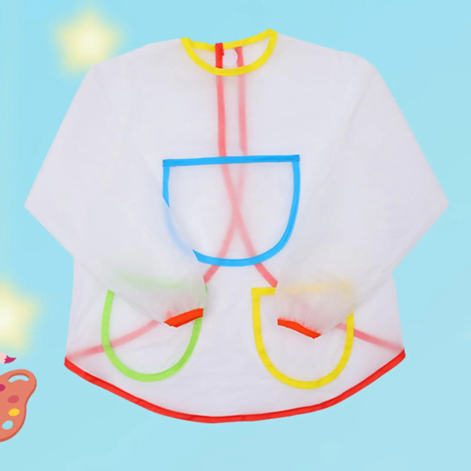 Children Painting Apron with Sleeves for Messy Play and Crafts Nylon Waterproof Smock Washable Artist Shirt for Kids Drawing Kit