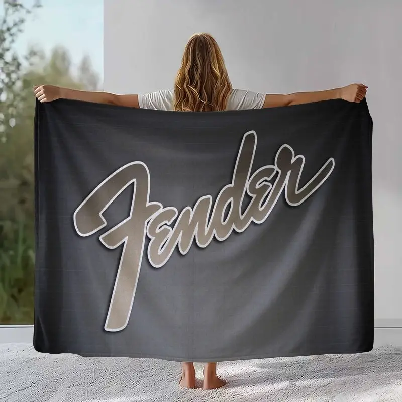 Vintage Fender Guitar Rock Music Soft Flannel Throw Blanket,Cozy Warm Blanket for Bed,Sofa,Living Room,Picnic,Camping,Home Decor