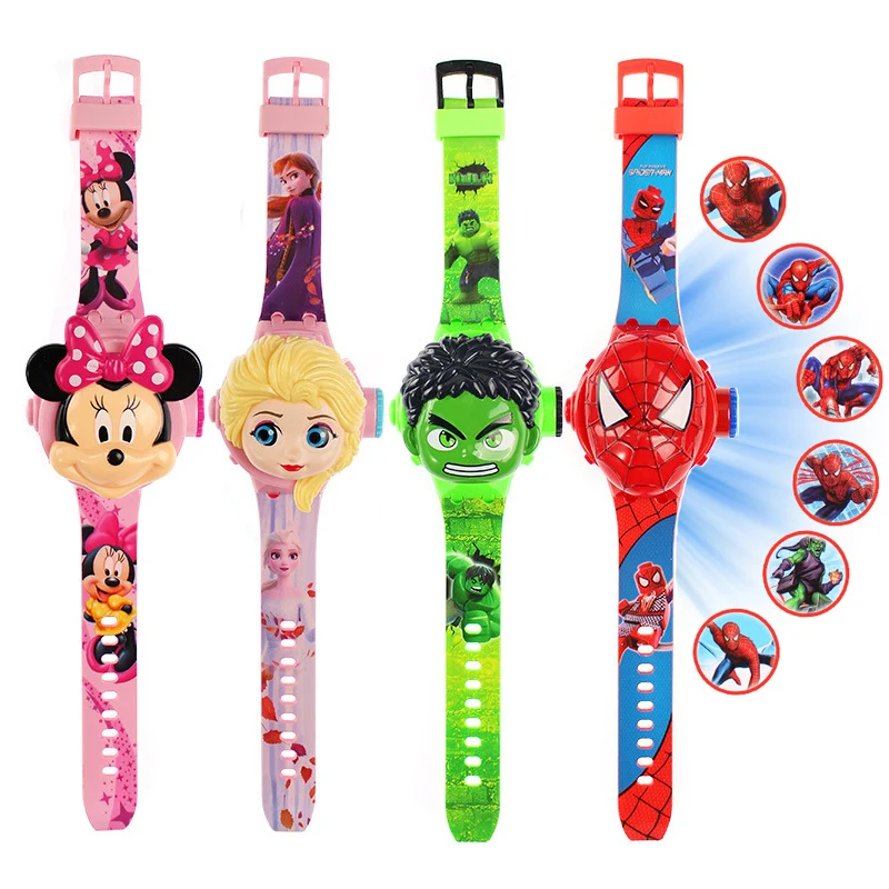 Disney Minnie Prinses Elsa Kinderen Horloges Voor Meisjes Projectie Super Hero Kids Digitale Klok Horloges Gift Dropshipping