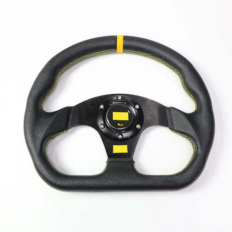 Universal D-Shape Real Steering Wheel 14 Inch 340mm Modified Racing Steering Wheel Drift Racing Type Car Accessories