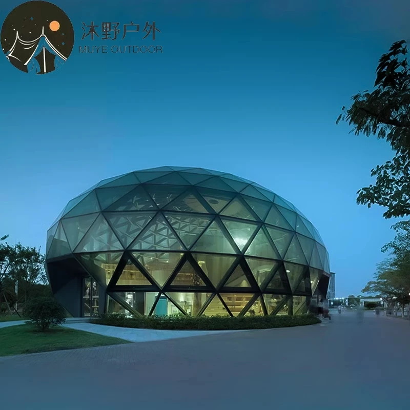 Outdoor starry sky glass tent camping scenic spherical pc bubble house large round canopy exhibition tent