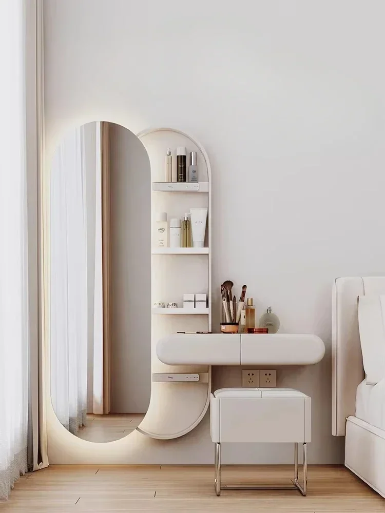 with Light Wall Hanging Integrated Makeup Table  Dresser Small Bedroom Suspension with Mirror