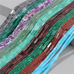 Natural Square Tube Stone Beads Rectangular Jaspers Aventurine Bead For Jewelry Making Necklace Diy Bracelets Accessori 4x13mm
