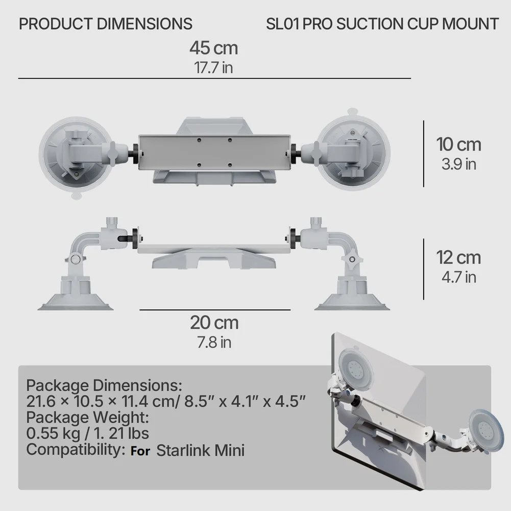 For Starlink Suction Cup Mount for Car Roof Use with Secure Adhesion and Weather-Resistant Performance for Signal Bracket