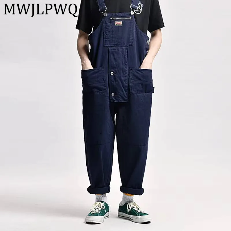 

Мужские рабочие брюки MWJLPWQ с множеством карманов, однотонные, в уличном стиле, модные, свободные, повседневные, весна-осень 21930