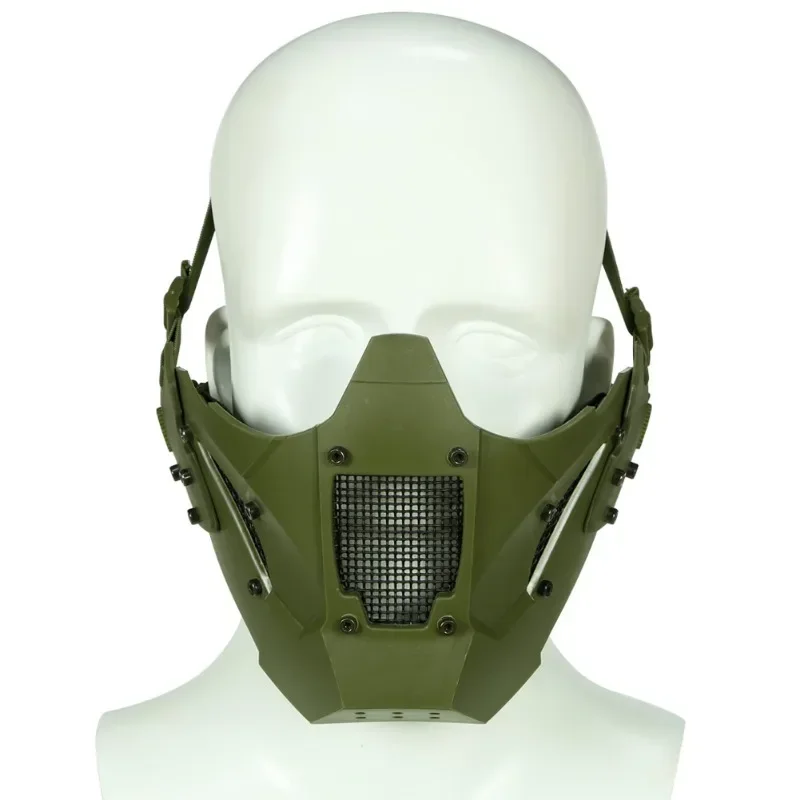 ZXYHFE Tactical Hunting IRON Half Face Mask Shooting Airsoft Paintball Accesories Halloween CS Wargame Outdoor Sports Equipment