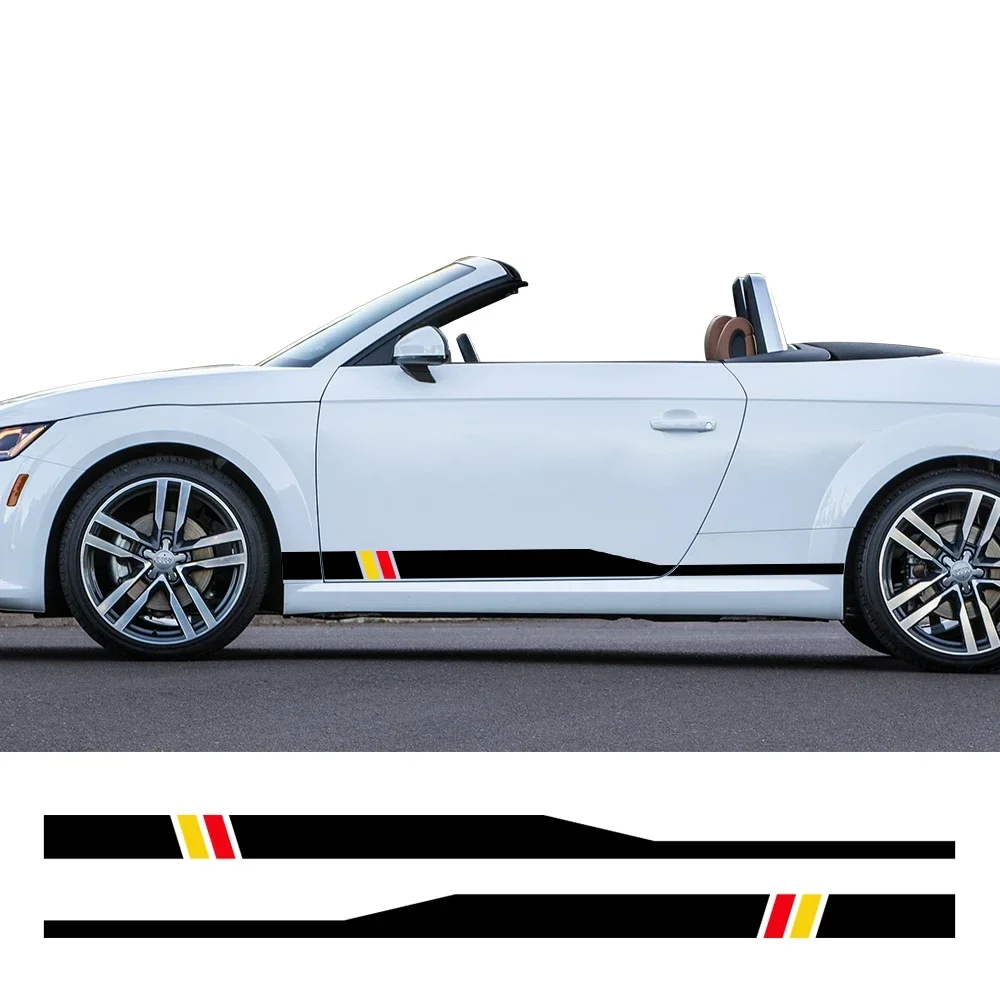 2Pcs Creative Long Side Stripes DIY Car Body Decoration Decals For Audi TT 8N MK1 MK2 8J Coupe MK3 8S Roadster TFSI Accessories view 2