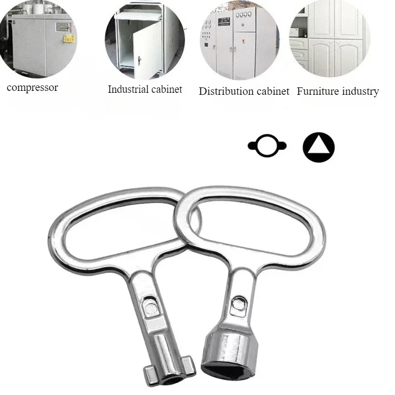 New Wear Resistance Zinc Alloy Durable Sturdy Key Wrench Triangle Universal Cabinet Drawer Electrical Elevator Valve for  Closet