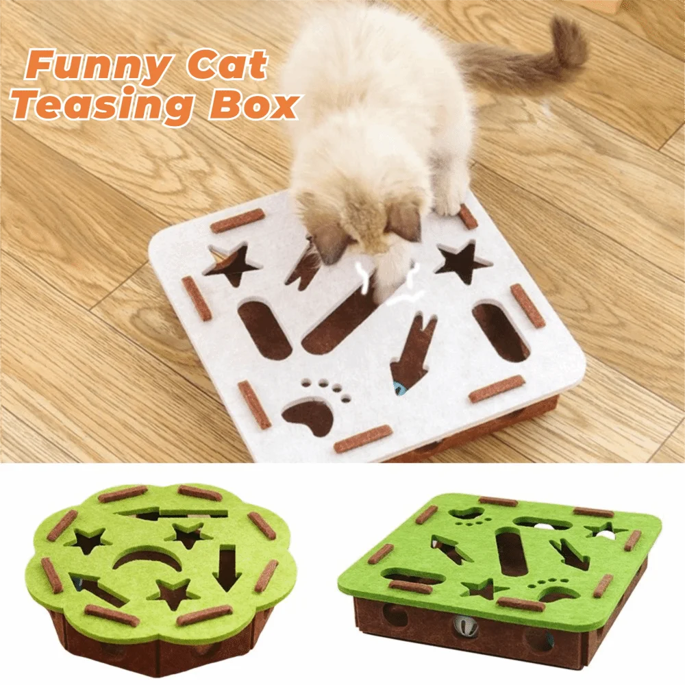 New with Ball Cat Scratching Posts Compact Size DIY Cat Puzzle Box Felt Pet Entertainment Supplies Indoor