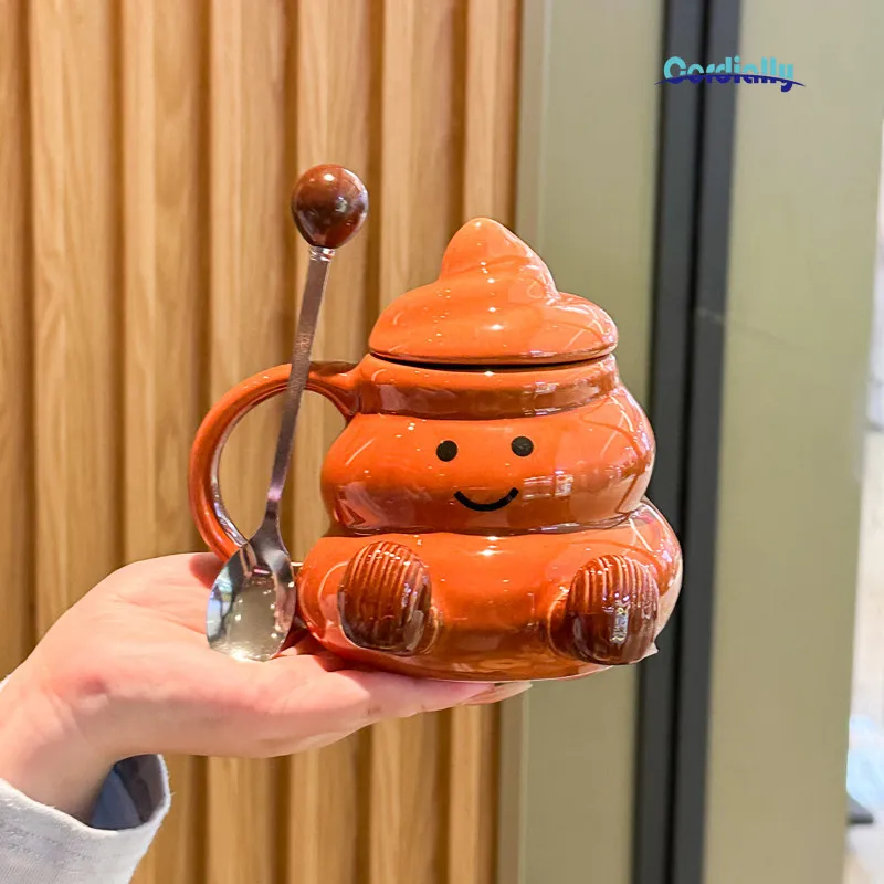 Funny Poop Emoji Ceramic Mug Novelty Poo Coffee Cup Quirky Cup Home Kitchen Office Birthday Gift Box Decor