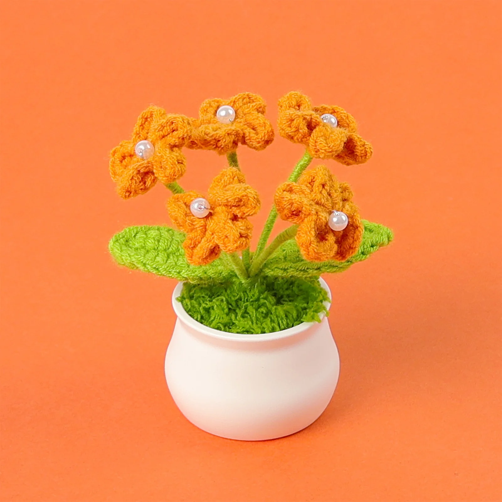Crochet Sunflower Potted Plant Cute Hand-Knitted Flower for Home Office Desk Decor Birthday Gift Ornament
