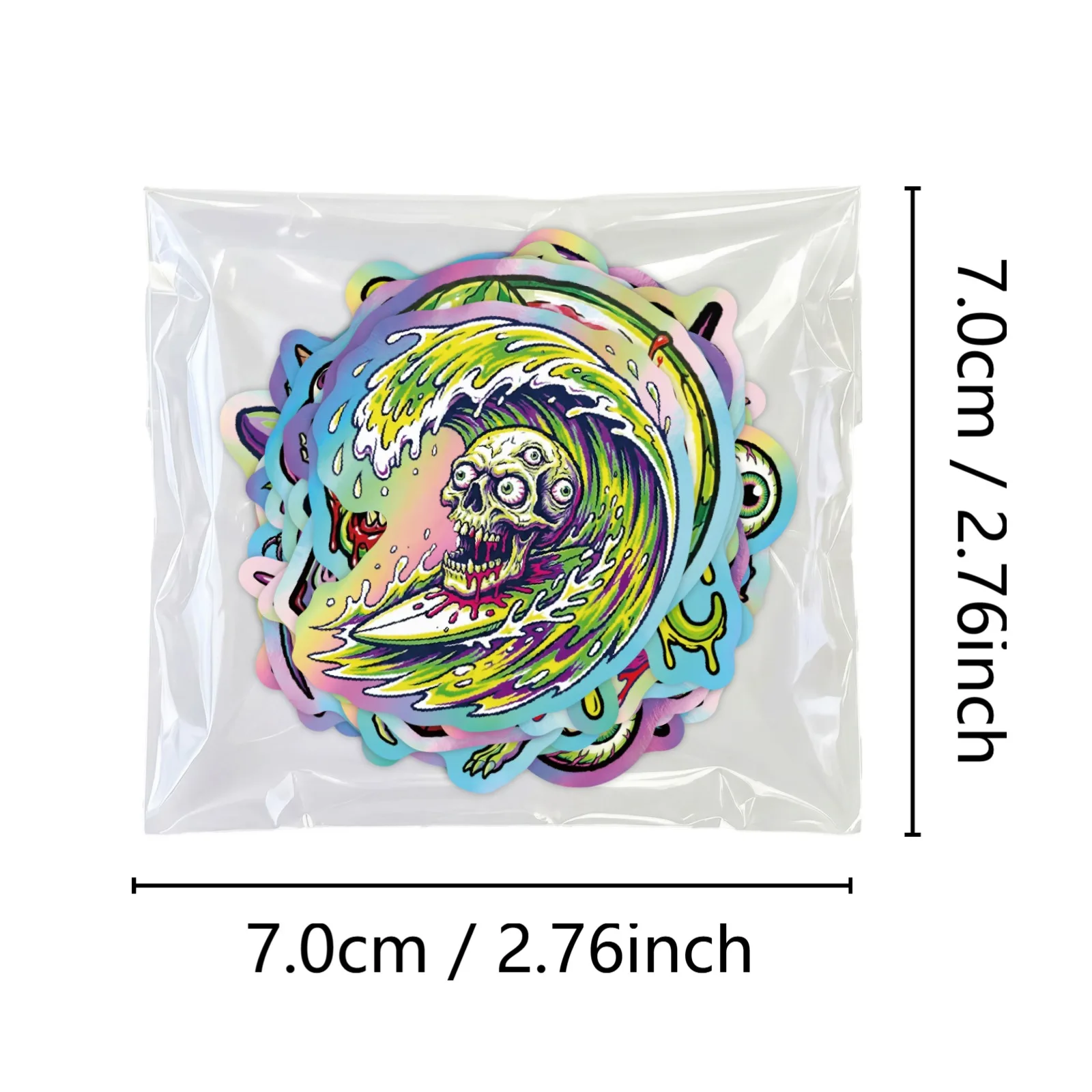 50Pcs Dark Gothic Horror Graffiti Stickers, Waterproof Vinyl Decals for Water Bottle, Luggage, Tablet