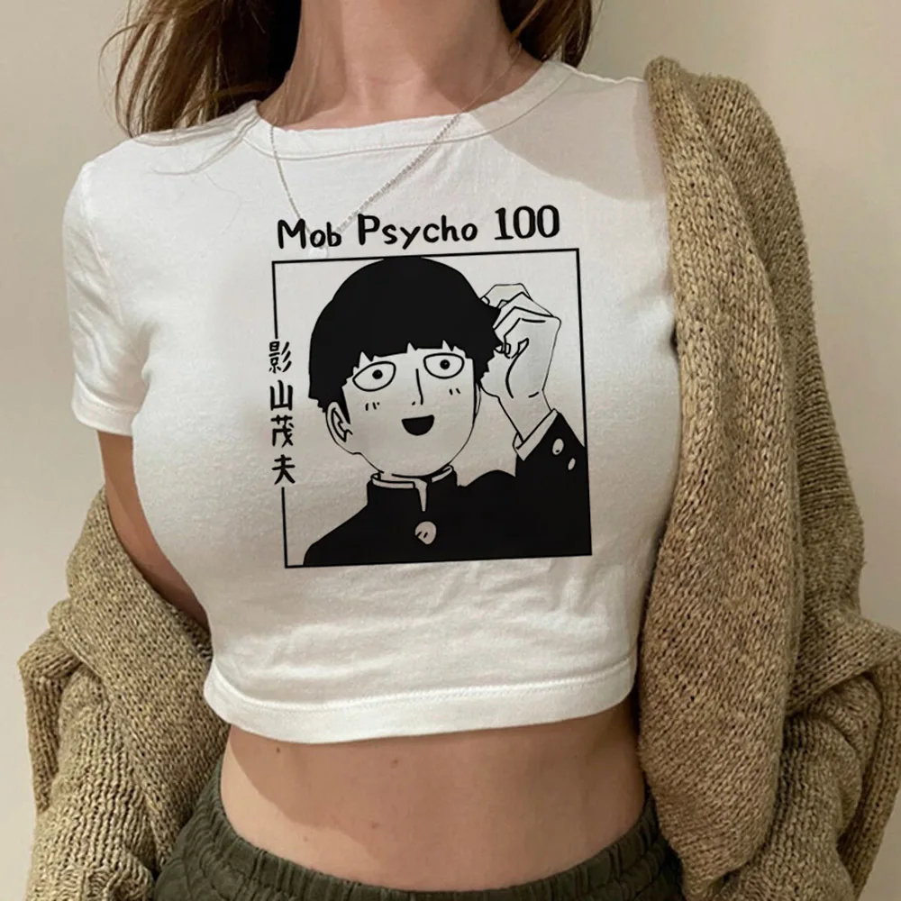 Mob Psycho 100 cropped top teen funny jojifuku 2000s shirt jojifuku alternative  streetwear clearance sales korean fashion