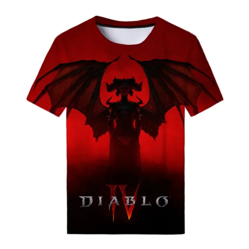 Summer Game Diablo 4 3D Print T-Shirts Men Women Casual Fashion Oversized Short Sleeve T Shirt Harajuku Kids Tees Tops Clothing