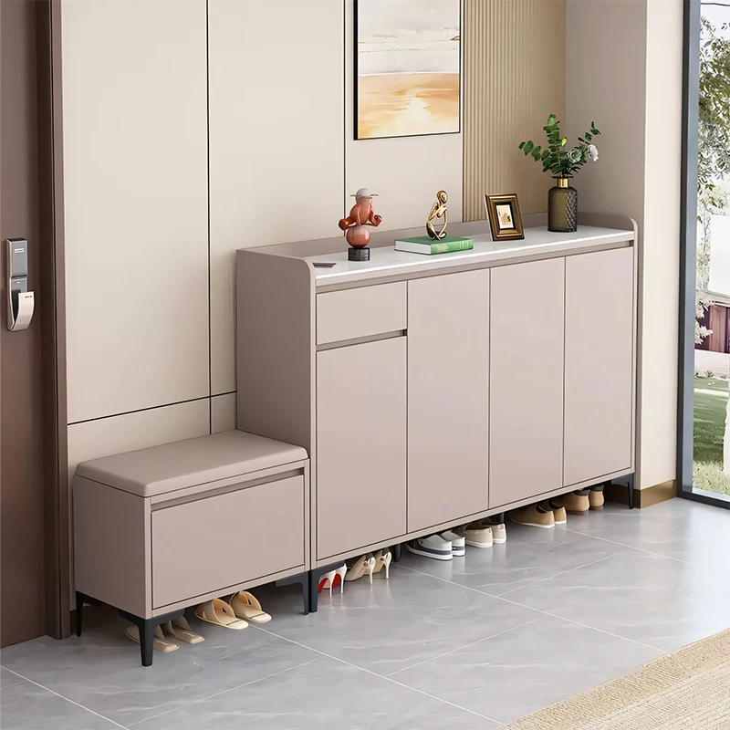 

Wooden Display Shoe Cabinet Organizer Storage Living Room Modern Vertical Slippers Shoe Shelf Box Muebles Entrance Furniture