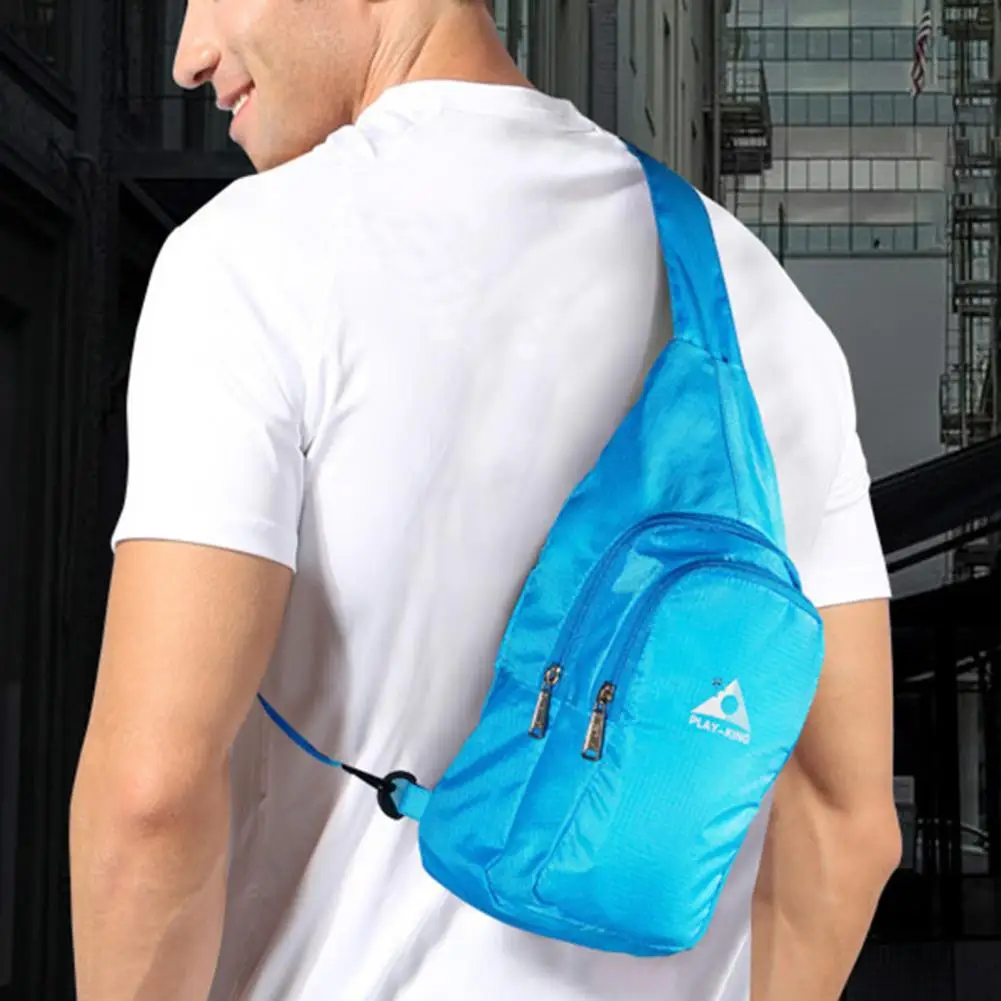 Foldable Mini Cross Shoulder Pack Compact Size Polyester Space Saving Packable Chest Sling Bag for Lady