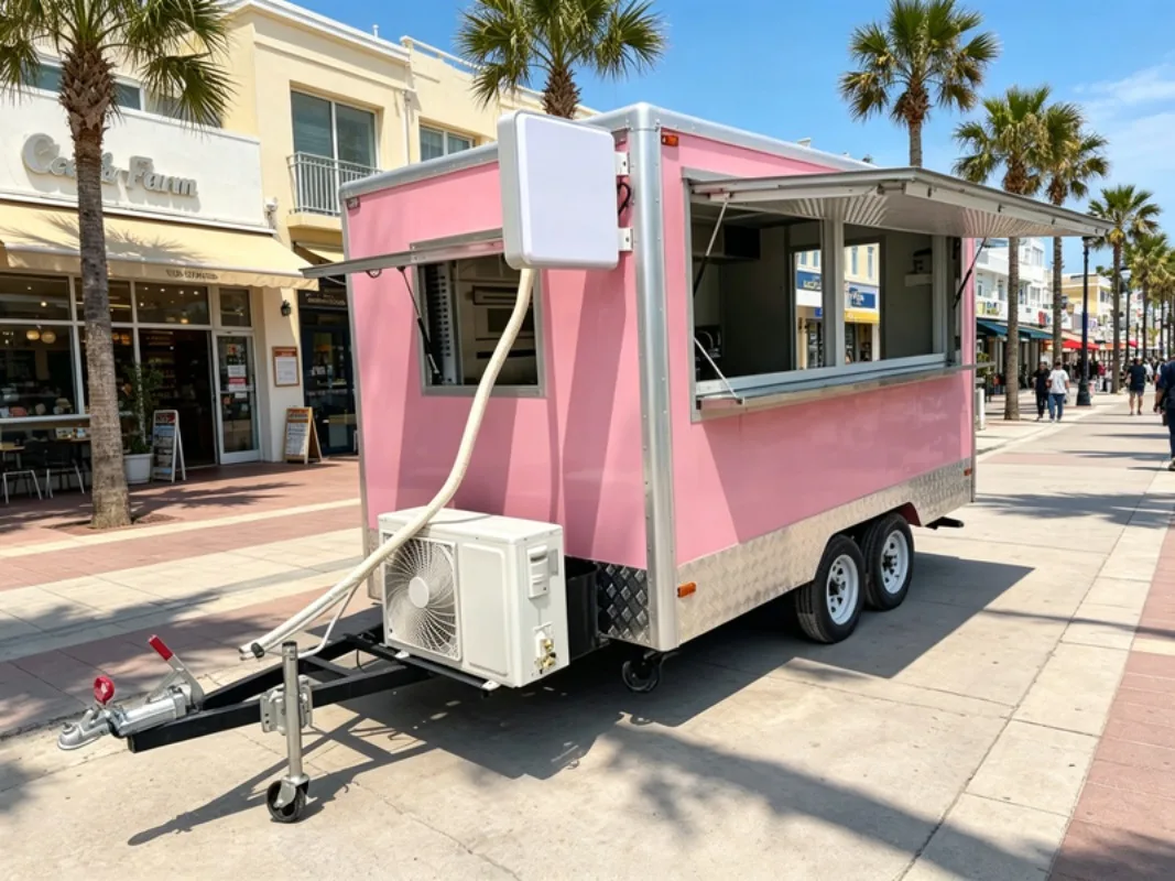 Customizable 11ft Food Trailer Truck, Mobile Snack Van with Deep Fryer from Factory