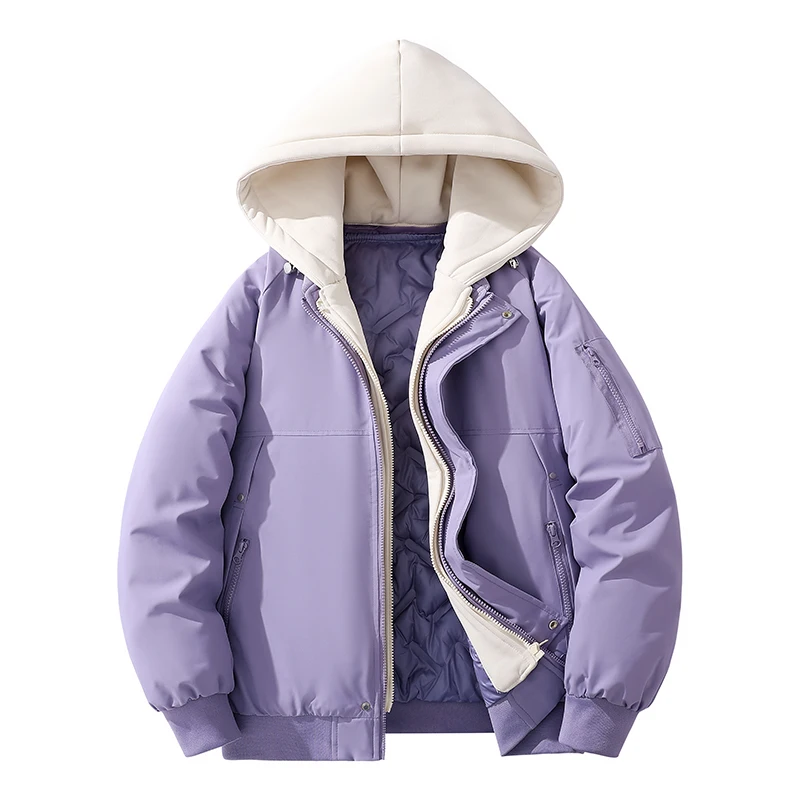 الرجال سميكة المرقعة سترات الرجال عادية فضفاض معطف دافئ الرجال القطن وسادة مبطنة الرجال مقنعين سترة الذكور الشارع الشهير الشتاء ملابس خارجية