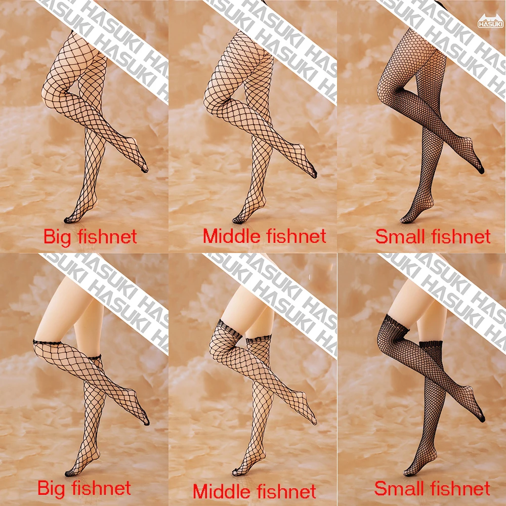 

HASUKI 1/6 Female 3D Shereo Big/Middle/Small Fishnet Pantyhose Ultrathin Seamless Long Tube Stocking for 12'' Action Figure