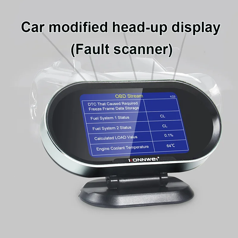 KONNWEI KW206 Car OBD2 Scanner HUD Head Up Display Car On-Board Computer Auto Digital Fuel Consumption Water Temperature Gauge