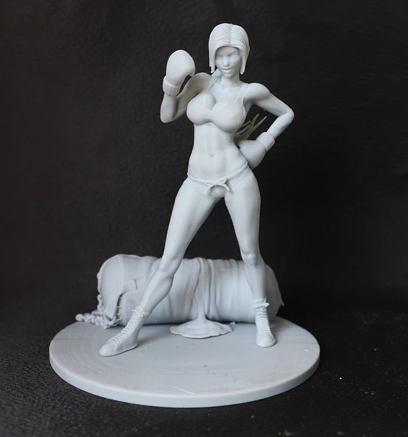1/24 75mm 1/18 100mm resina modello boxe ragazza figura scultura non verniciata nessun colore RW-014