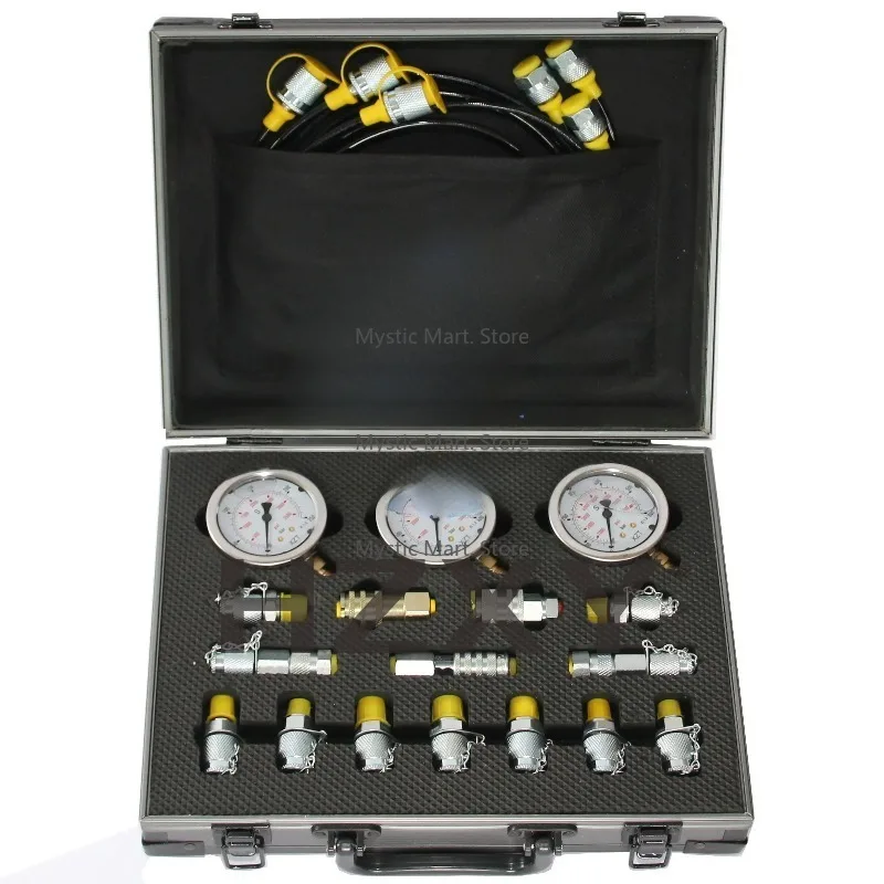

Universal Pressure Gauge Measuring Instruments Testing Tool Excavator Hydraulic Pressure Test Kit XZTK-60MC