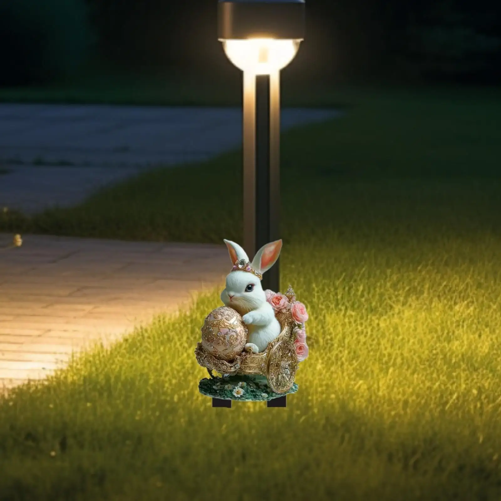 Easter Yard Sign Ideal Gift Decorative Cute Acrylic Easter Decoration 2D Ornament for Fence Outside Farmhouse Patio Terrace