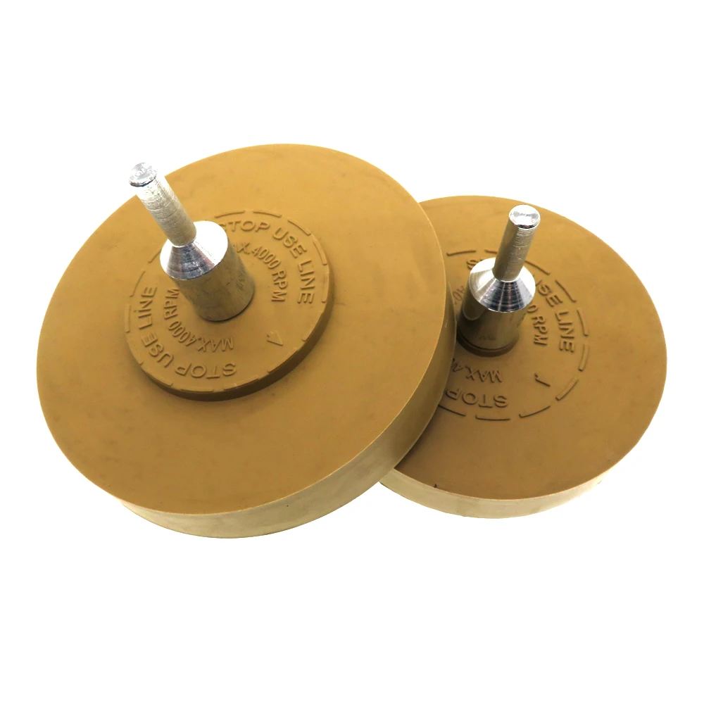3.5/4inch Decal Removal Rubber Eraser Wheel for Remove Car Pinstripes, Stickers, Adhesive Vinyl Decals Power Drill Adaper