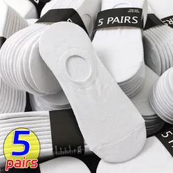 5Pairs Solid Color Black White Gray Invisible Breathable Cotton Sports Socks Male Short Sock Women Men Low Cut Men Ankle Socks