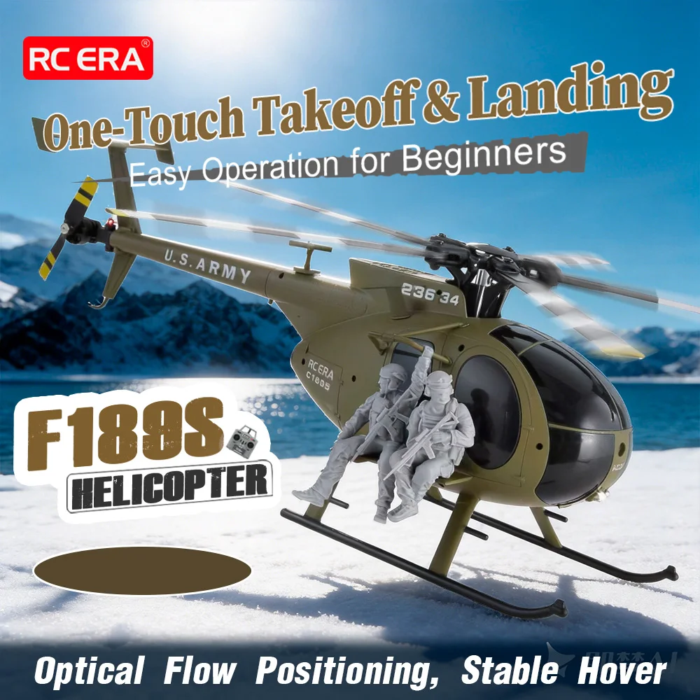 RC ERA C189S RC Helicopter MD500 1/28 Optical Flow Positioning 6CH Brushless Aircraft Toy