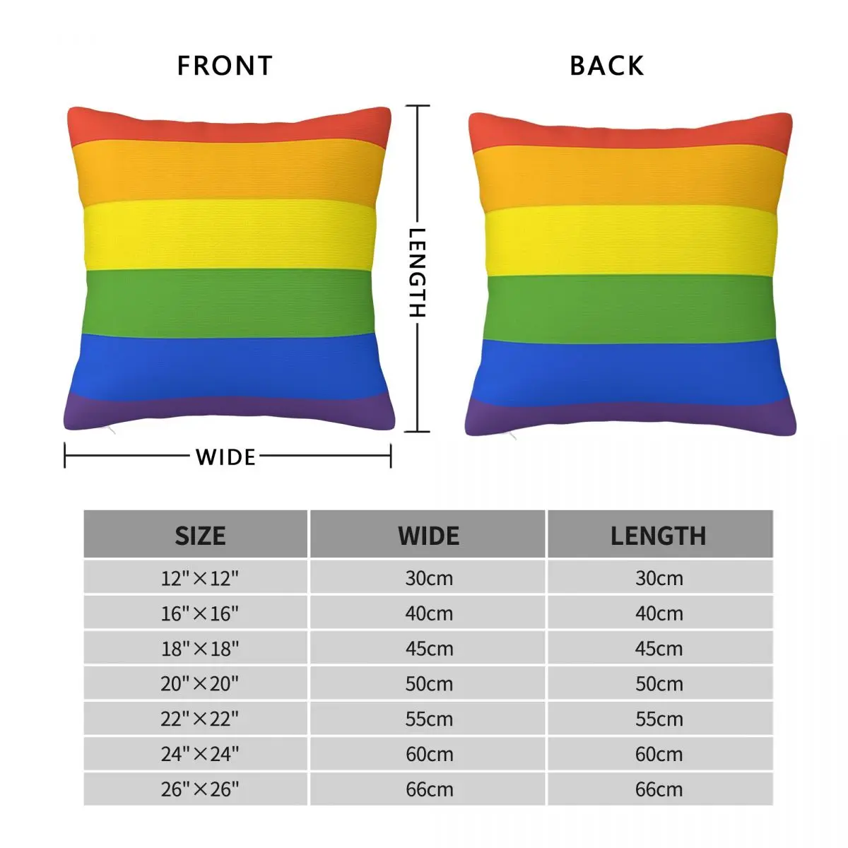 Flag Lgbtq Square Pillowcase Pillow Cover Polyester Cushion Zip Decorative Comfort Throw Pillow for Home Sofa