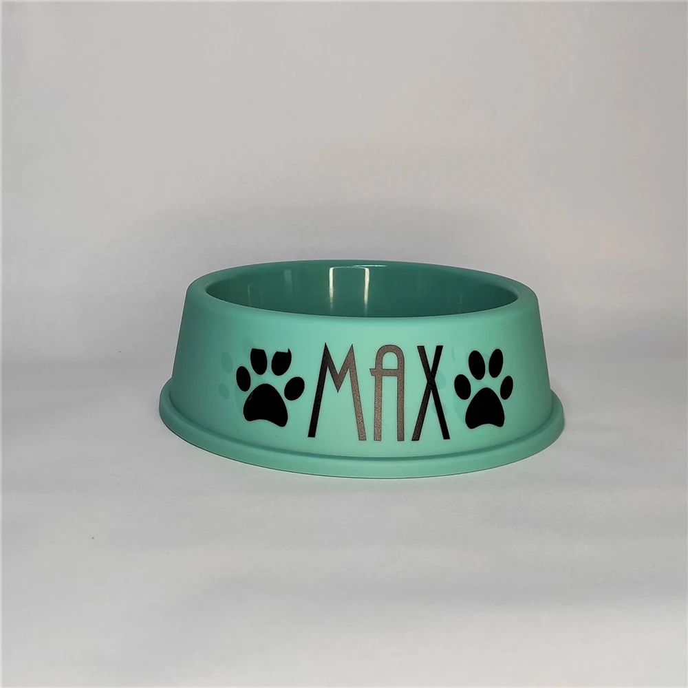 Personalized Plastic Dog Bowl Custom Printed Pet Food & Water Bowl Pet Gift Treat Decals Labels Pet Accessory