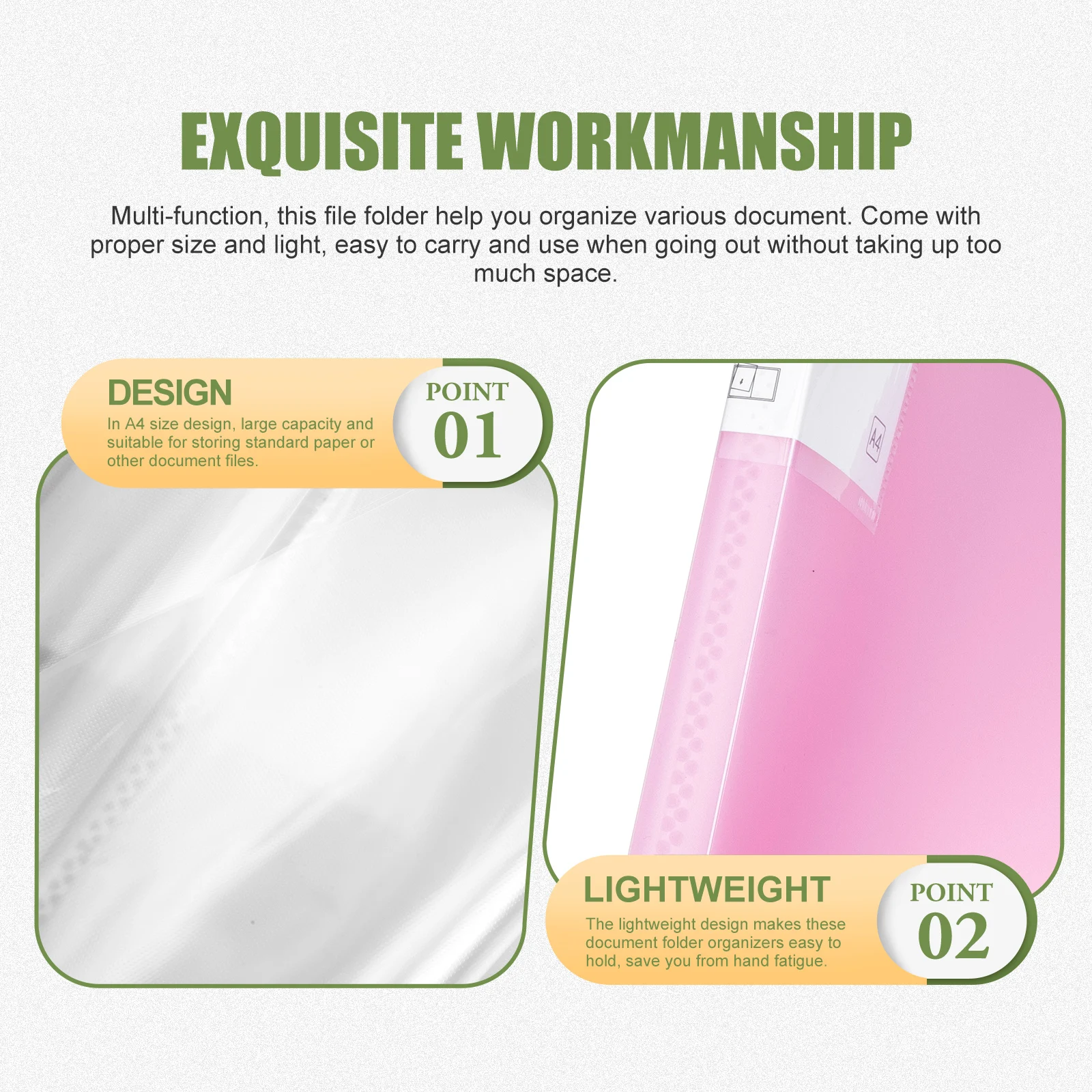 

3pcs A4 Transparent File Pockets Waterproof Document Folder Organizer Portable Loose Leaf Folder For Teachers Students School
