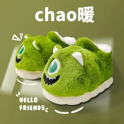 Home Slipper for Mens Unisex Winter Home Plush Man Shoes Slides Designer Fun Cartoon Coupels Women Cotton Slippers Large Size 45
