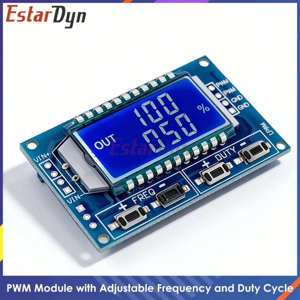 1Hz-150Khz Signal Generator Module Adjustable PWM Pulse Frequency Function Generator Duty Cycle TTL LCD Display 5V DC 12V 24V