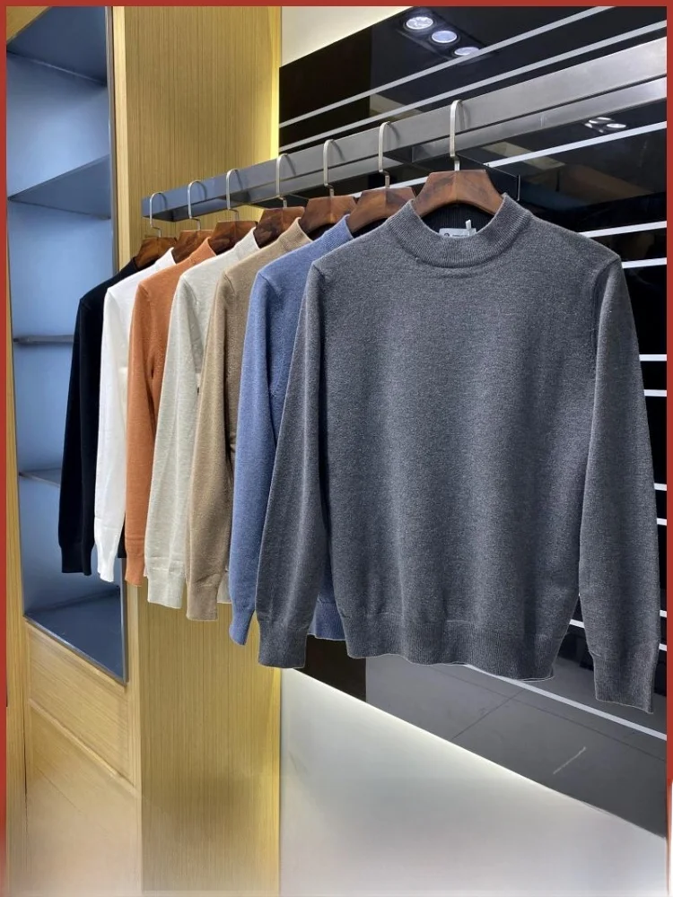 

Однотонный вязаный свитер с высоким воротником, мужской шерстяной свитер Faion Ci Sle Long Sve, молодежный витали, осень-зима, N...