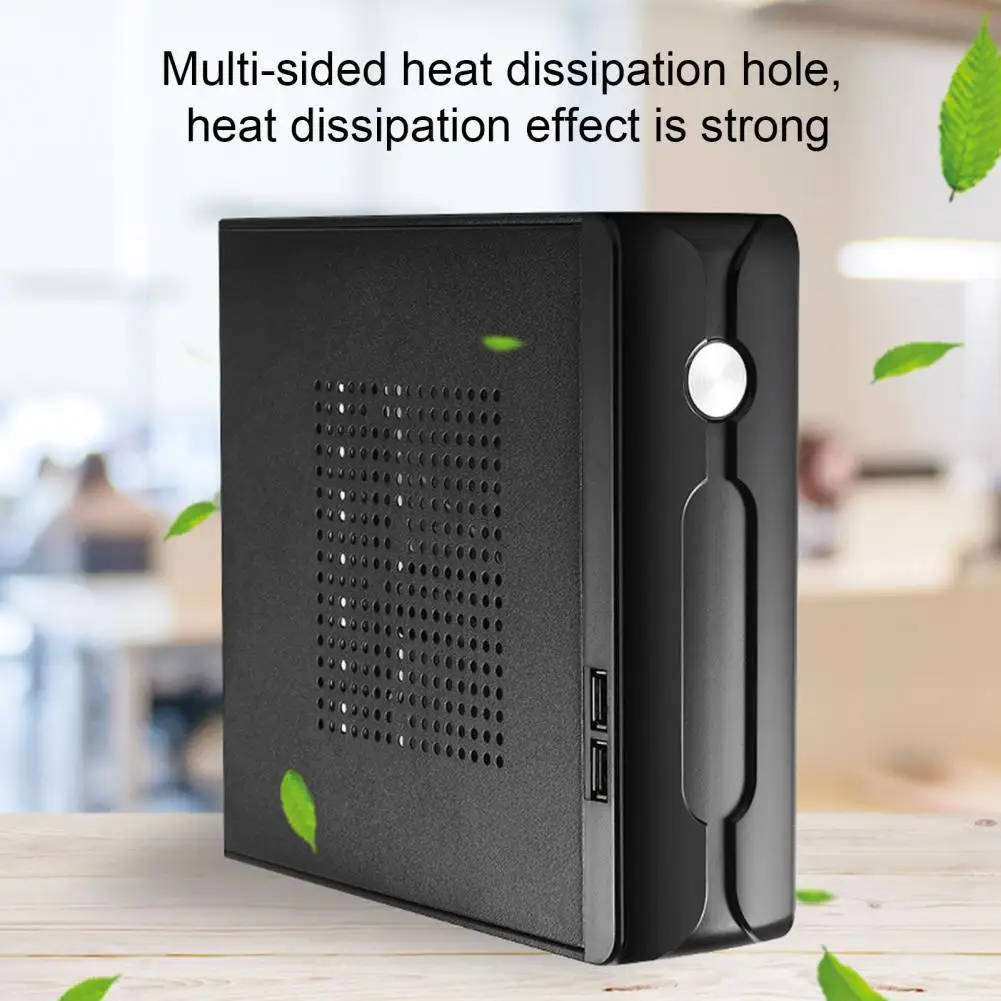 

Mini Pc Case High Strength Lightweight Gaming Computer Case with Radiator Hole Usb 2.0 Mini Itx Desktop Chassis for Gamers